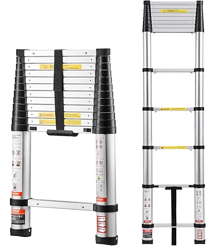 EvaStar 15.5FT Telescoping Ladder, Aluminum Lightweight Extension