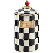 MACKENZIE-CHILDS Courtly Check Enamel Canister, Black-and-White