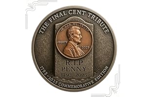 BIABUIMM Final Cent Memorial Coin (1909-2025) – Limited Edition Lincoln Penny Tribute, Historical U.S. Penny Commemorative, Collector's Coin for History Lovers & Coin Enthusiasts(1pc)