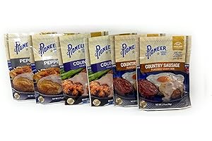 Pioneer Brand Gravy Variety Bundle, 2.75 oz (Pack of 6) includes 2-Count Peppered Gravy Mix + 2-Count Country Sausage Flavor Gravy Mix + 2-Count Country Gravy Mix