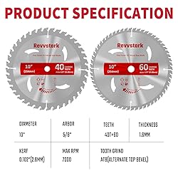Revvsatrk Circular Saw Blade 10 in