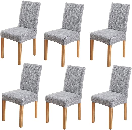 Yisun Universal Stretch Stuhlhussen 4er 6er Set Stuhlbezug Fur Stuhl Esszimmer 6er Set Mode Grau Amazon De Kuche Haushalt