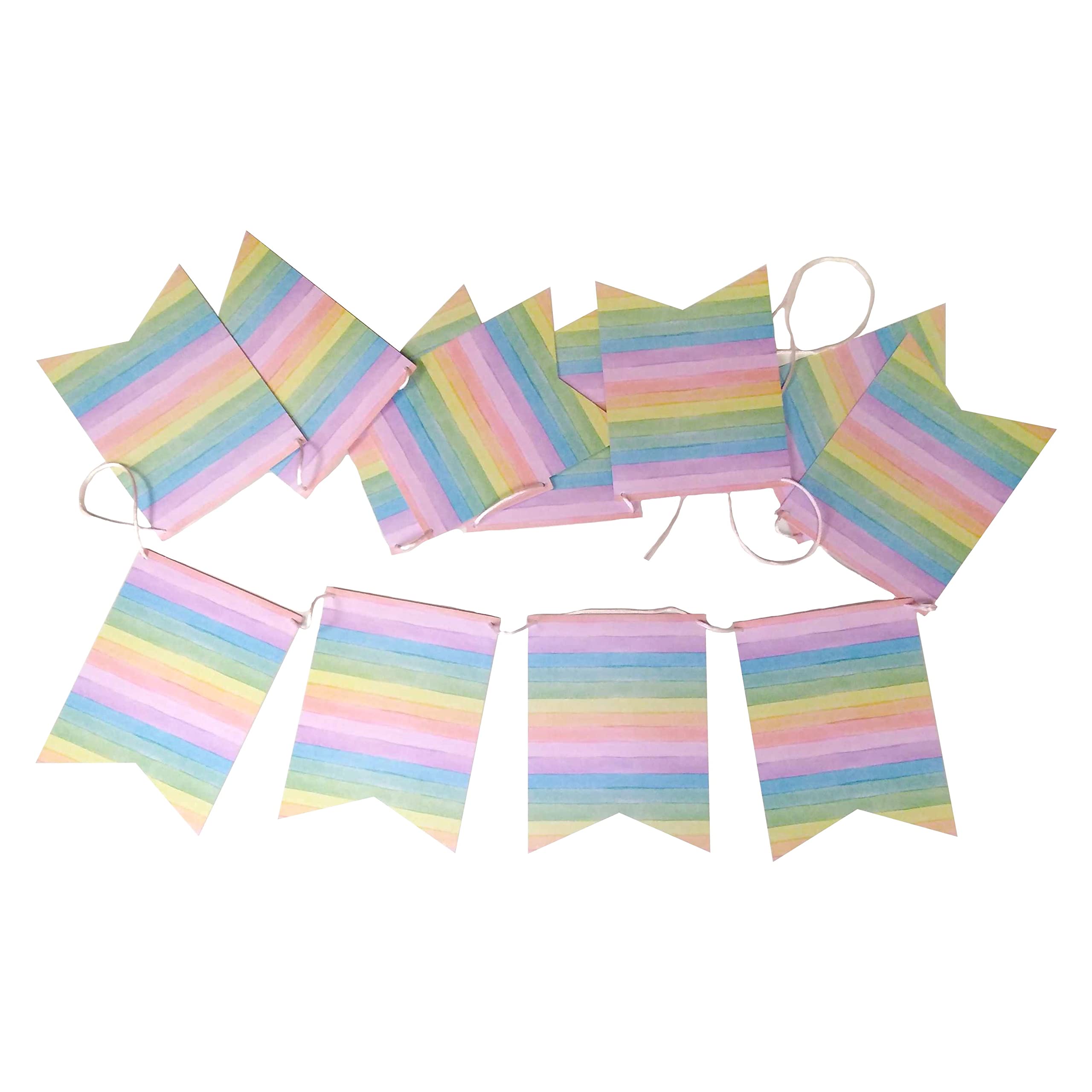 Rainbow Eco Party Bunting Pastel Paper String 2m Recyclable