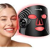 Lanieney Red Light Therapy for Face, Wireless Red Light Therapy Mask, 4 Modes LED Face Mask with Near-infrared 850nm & Timing Function for Home Skincare, Black