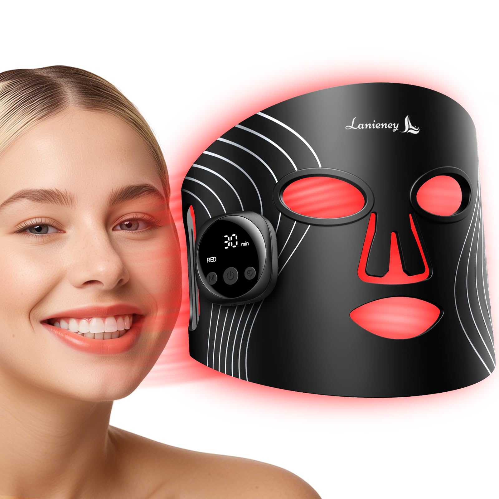 Red Light Therapy Mask for Face, Wireless LED Face Mask Light Therapy ...
