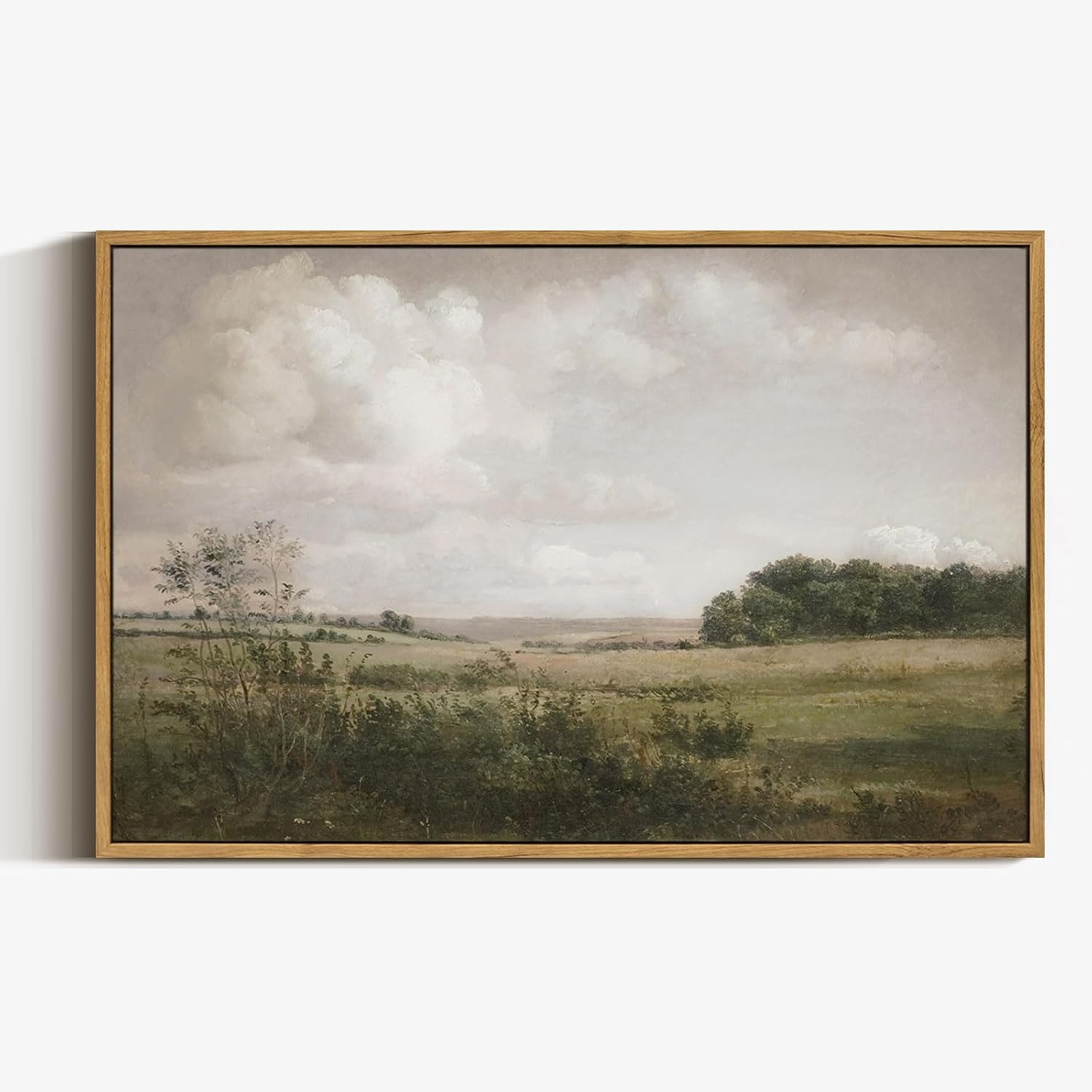 Wall Décor - VIYYIEA Nature Large Framed Wall Art, Wilderness Vintage Art Decor Room Aesthetic, 16X24 Inch Canvas Print Art, Farmhouse Landscape Painting Wall Decor for Bedroom Bathroom Office