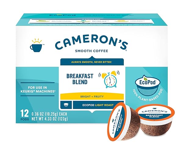 CAMERON’S COFFEE SINGLE SERVE PODS, BREAKFAST BLEND, 12 COUNT (PACK OF 1)