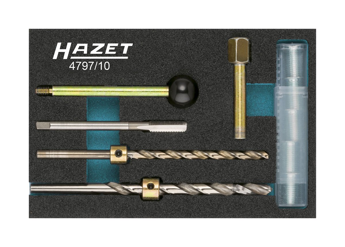 HAZET 4797/10 Thread Repair Tool Set for Injector Fastening Screw - Multi-Colour