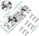 KZNKZN 2x 2 Inch Stainless Steel Sliding Bolt Latch Lock Silver for Doors view 2