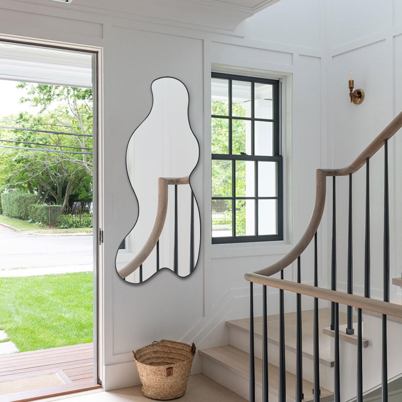 POZINO Irregular Mirror, Asymmetrical Decorative Mirror, 47.2