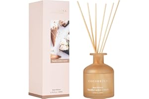 Cocorrína Reed Diffuser - Vanilla Cookie Crunch 6.76oz Diffuser with 8 Sticks Home Fragrance Reed Diffuser for Home Bedroom Bathroom Shelf Decor Office Decor (Summer Collection)
