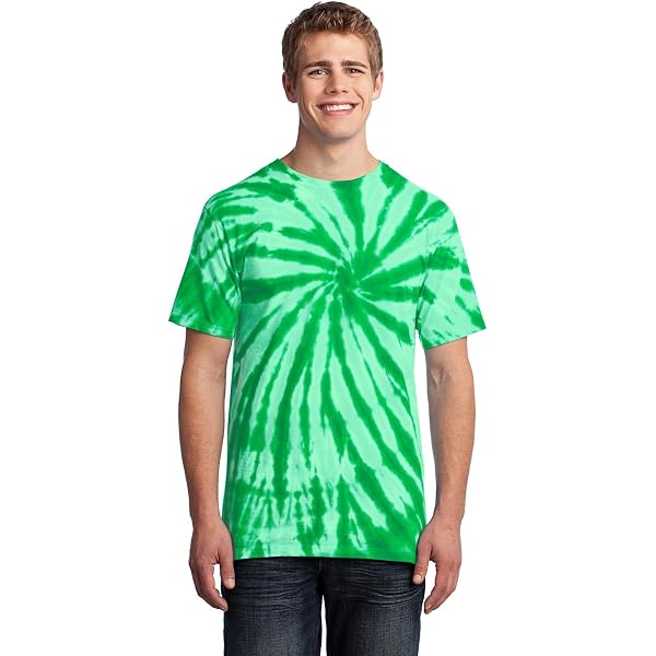 Port & Company Boys Tie-Dye T-Shirt – 100% Cotton Essential Tee, Vibrant Colors (Red, Large)