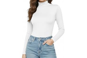 YOGINGO Womens Long Sleeve Turtleneck T-Shirts Mock Neck Underwear Fall Winter Fashion Base Layer Casual Lightweight Soft Tops