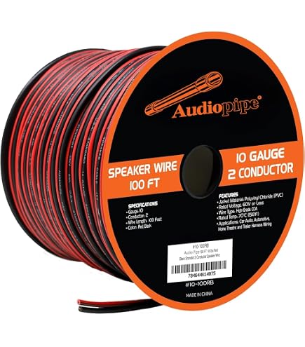 Amazon.com: AUDIOPIPE 8 Gauge Speaker Zip Wire (100 Feet