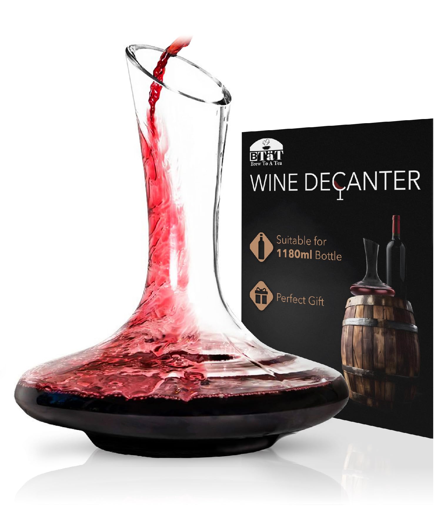 Photo 1 of BTaT- Wine Decanter, 40 oz, Small, Wine Decanters and Carafes for Gifts, Christmas Gifts