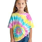 RPWZRCB Kids Tie Dye Shirts for Boys Girls Outfit Clothes Children Hippies Short Sleeve Tees Tie-Dye T Shirt 6-16 Years
