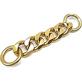 VersaKits Antique Gold Chunky Cuban Chain Charm Purse Strap 5 Inch Aluminum Chain Extender Accessory Decoration for Pants Shoes Dog Collar