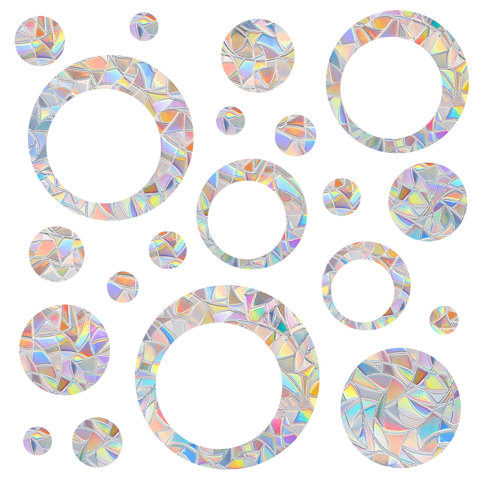 HOOWA Suncatcher Sticker Prism Window Stickers, Large, Pack of 36 Bird Protection for Glass Panels, Invisible, Bird Protection Stickers, Window Stickers, Bird Protection, Window Pictures, Self-
