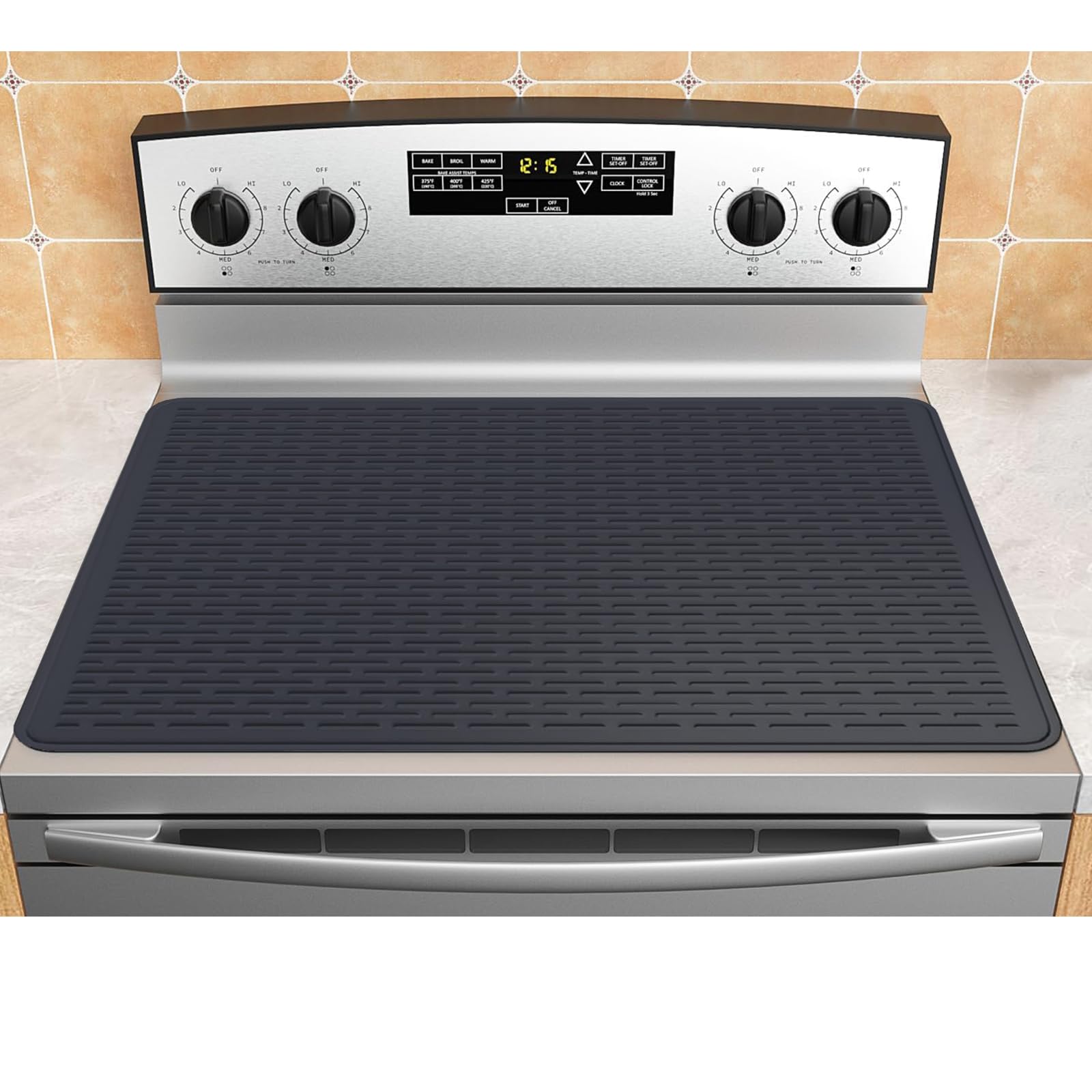 Gachiwar Silicone Hob Stove Top Cover, Glass Top Hob Cover Protector for Electric Stove 29"x20" Dish Drying Mat Cooktop Protector Mat for Counter