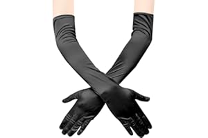 ZTVOWTO Women's Long Gloves, Stretchy Elbow Satin Gloves, Evening Gloves for Costumes, Opera, Bridal Party and Weddings