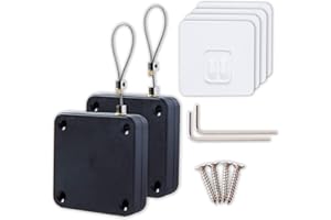 ACSONWIN Punch-Free Automatic Sensor Door Closer, Residential Sliding Screen Door Closer, Commercial Multifunctional Door Closer, Auto Door Closer with Steel Drawstring for Bedroom/Storm/Home (2 Pack Black)