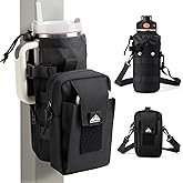 Nefeeko Magnetic Gym Bag, Water Bottle Holder with Phone Pouch, Adjustable Sling Strap, Detachable 2-in-1 Design, Gym Accessories for Men and Women, Water Bottle Bag for Fitness, Sports, Travel