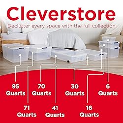 Rubbermaid Cleverstore Clear 32 Qt, 6 Pack