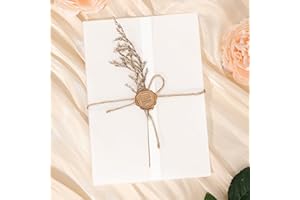 120 Pack Pre-Folded Vellum Jackets for 5x7 Invitations, Ayfjovs 5x7 Transparent Wedding Invitations Vellum Paper Wraps for Wedding Baby Shower Birthday Invitation Paper