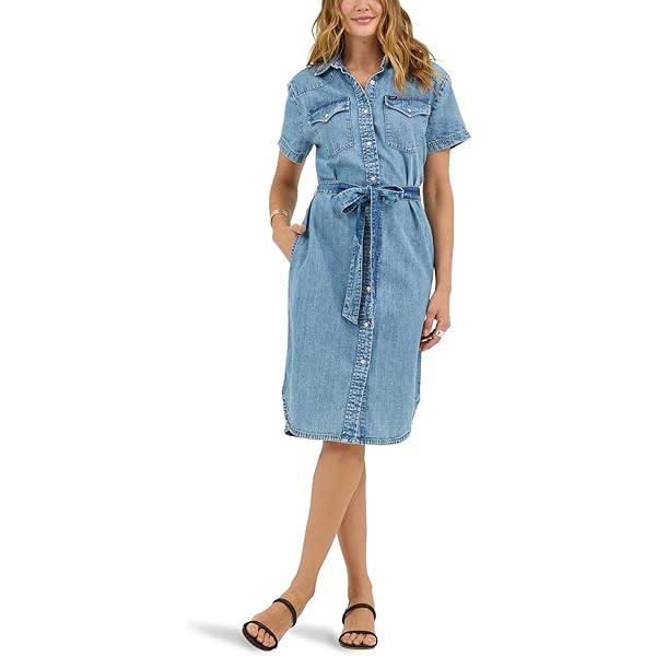 white christmas dresses Sau Lee Billie Denim Mini Dress in Blue