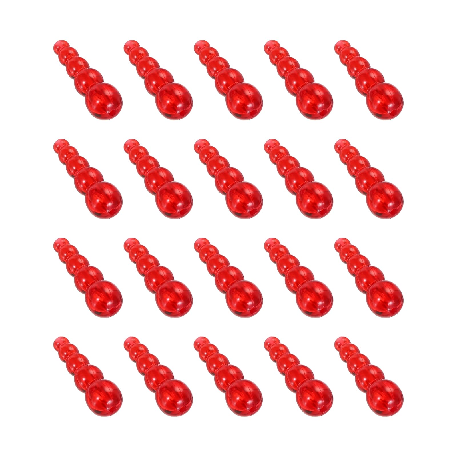 PATIKIL Stacked Fishing Beads, 30 Pack Plastic Fishing Bead Lure Tackle Inline Making Supplies for Saltwater Freshwater, Red