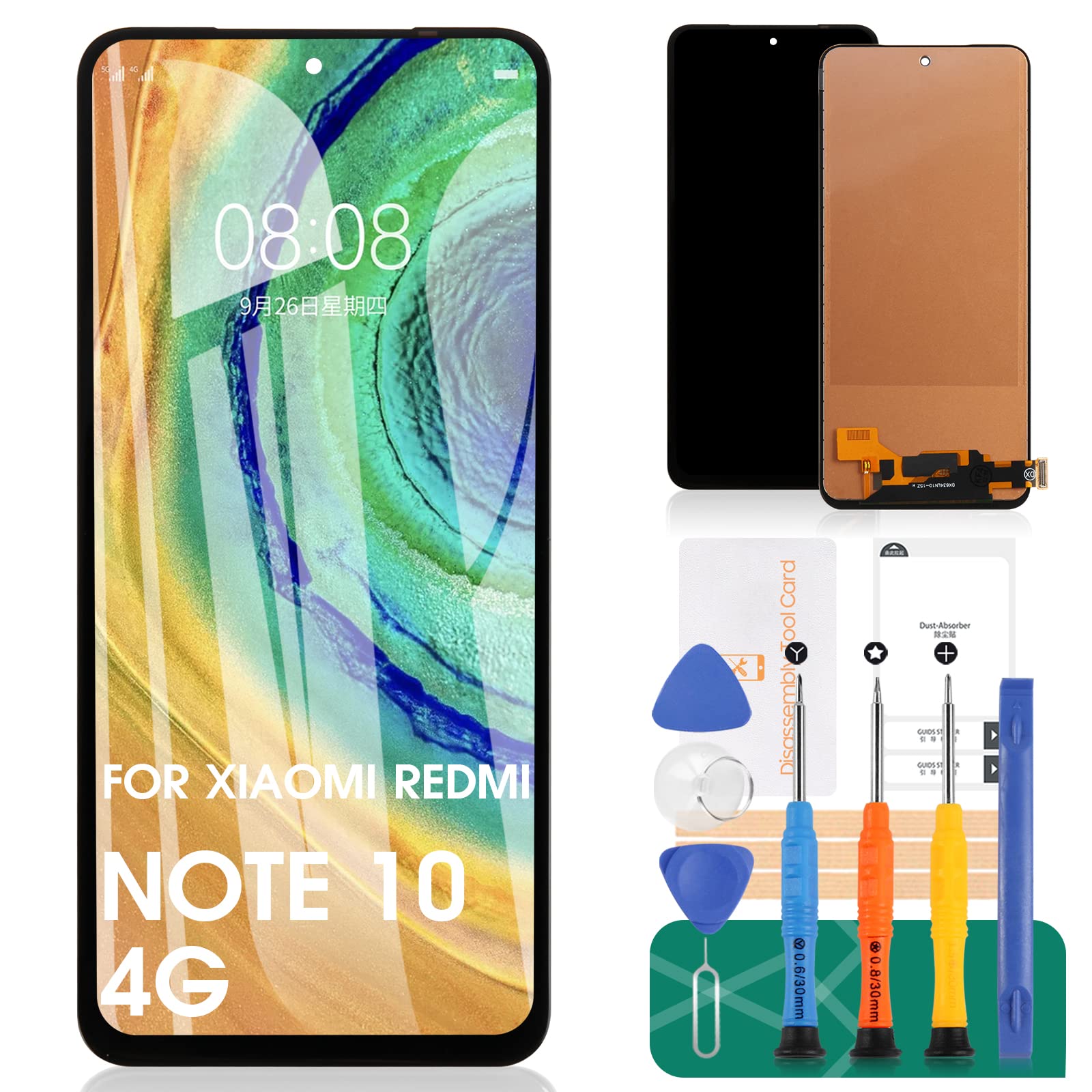 Incell for Xiaomi Redmi Note 10 Screen Replacement for Redmi Note 10/Note 10S LCD Display for Redmi Note 10 4G LCD Touchscreen Digitizer Assembly Replacement M2101K7AI M2101K7AG (Not for 5G Version)