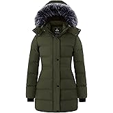wantdo Women's Winter Coats Quilted Long Puffer Jacket Waterproof Hooded Coat