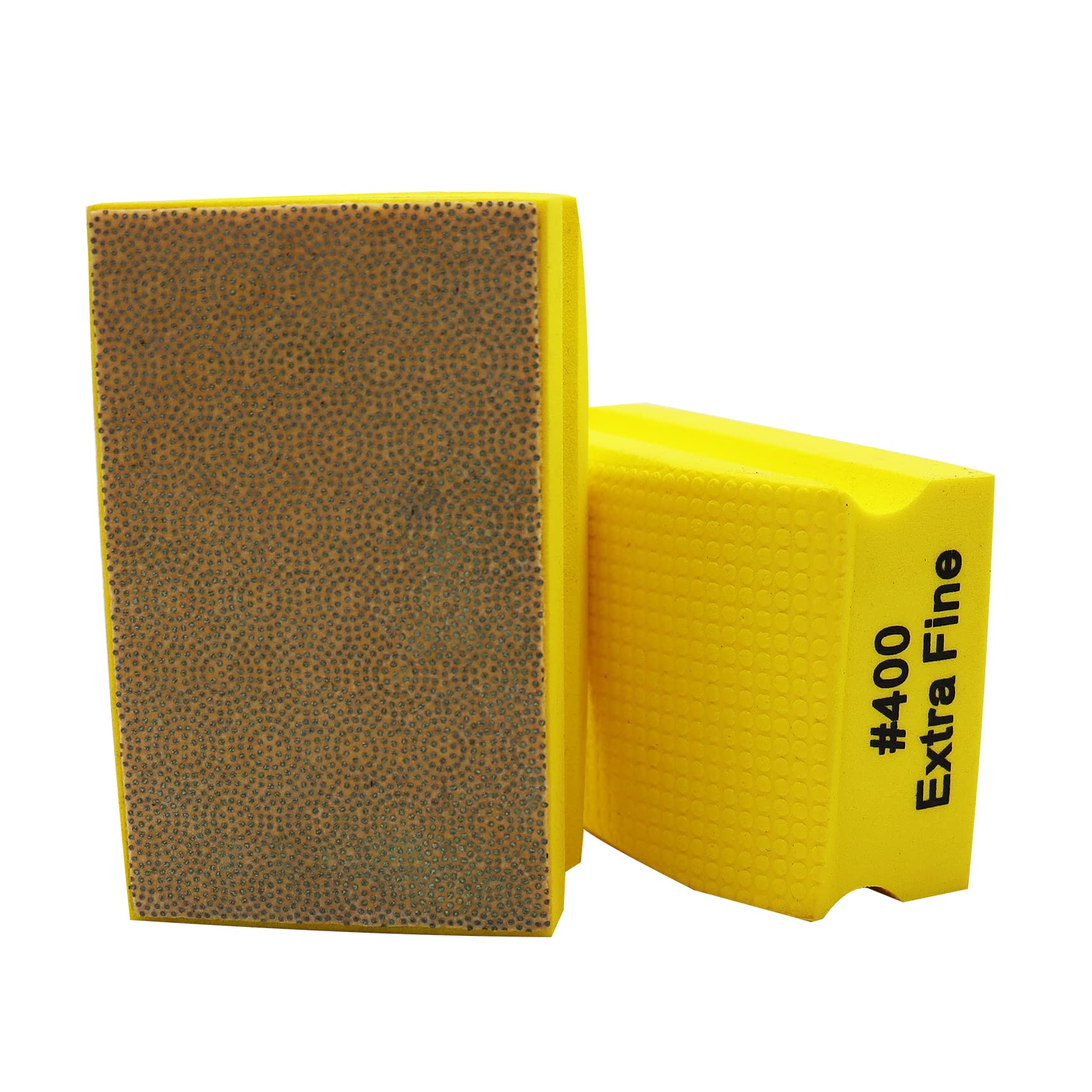 SHDIATOOL Diamond Hand Polishing Pad,2pcs Grit 400,90X55mm Electroplated Diamond Polishing Grinding Block for Grinding,Polishing,Sharp Edges of Stone Glass Ceramic Marble Granite