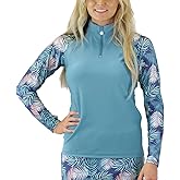 UV SKINZ UPF 50+ Womens Long Sleeve Quarter Zip Sun & Swim Shirt