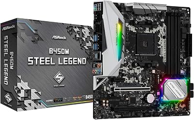 ASRock B450M Steel Legend AM4 MATX Motherboard 4 DDR4 HDMI DP SPDIF