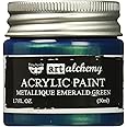 Prima Marketing Finnabair Art Alchemy Acrylic Paint 1.7 Fluid Ounces, Metallique Emerald Green