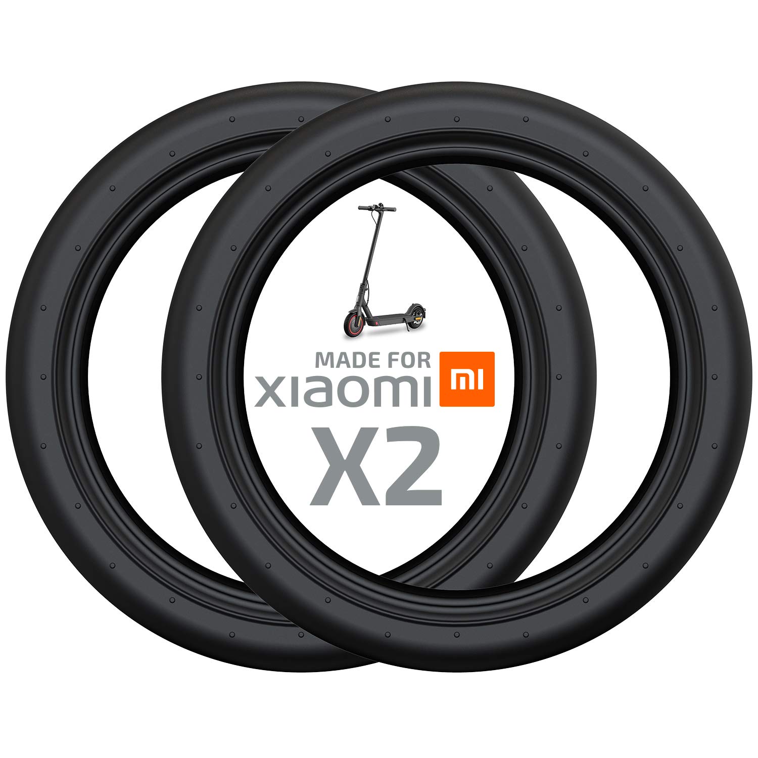 Made for Xiaomi Mijia M365 Electric Scooter, Essential, 1S, Pro, PRO2, Thick Eraser, Front/Rear Wheel, Comfort, Size 8.5 Inch, Pack of 2