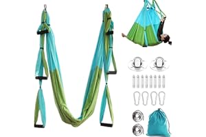 MIFXIN Aerial Yoga Swing Set Trapeze Yoga Hammock Kit Ultra Strong Antigravity Yoga Flying Sling Inversion Swing Tools with Extension Straps for Air Yoga Inversion Fitness