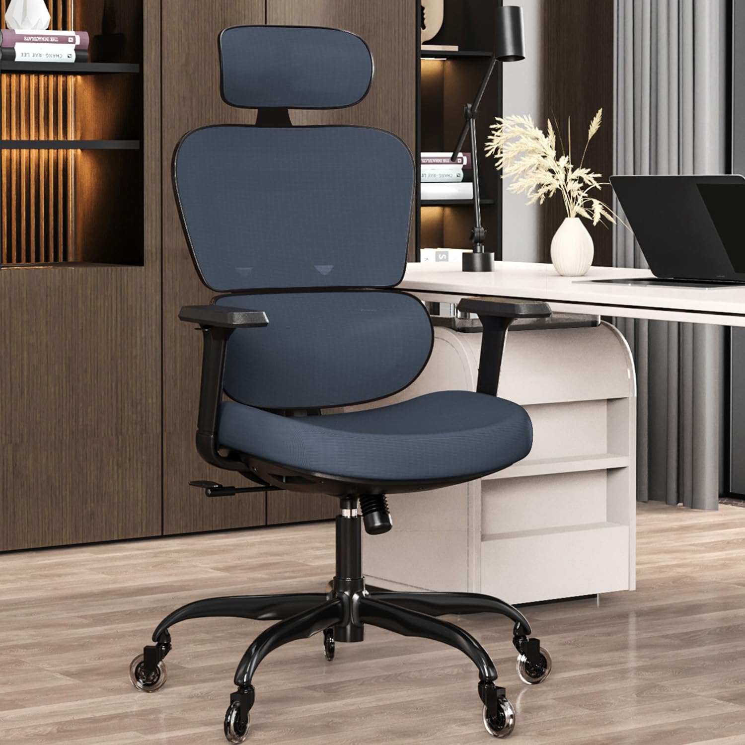 Photo 1 of ***PARTS ONLY***Ergonomic Office Chair - Mesh Office Chair High Back, Rolling Desk Chair, Executive Swivel Chair, Computer Chair with 3D Adjustable Armrest, 3D Lumbar Support, Blade Wheels, Adjustable Headrest