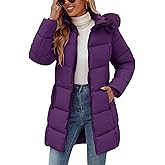 HEEKPEK Womens Winter Coats Water Repellent Thicken Warm Fleece Lined Puffer Jacket Long with Detachable Faux Fur Hood Parka