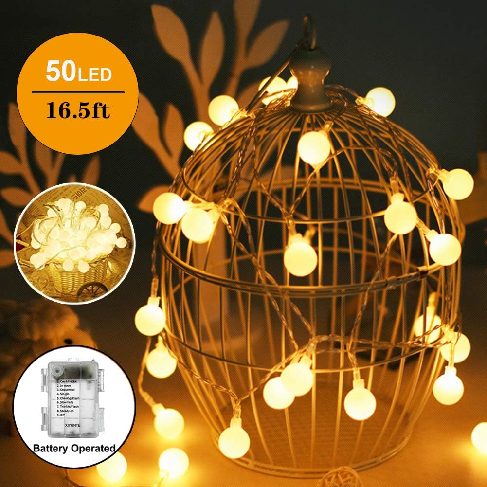 XIYUNTE Globe String Lights Battery Operated LED String