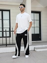 GORGLITTER Men's Baggy Wide Leg Sweatpants Y2K