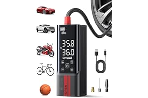 Lamicall Portable Car Tire Inflator - Air Compressor [150 PSI] [4X Faster] Cordless Car Air Pump Rechargeable, Pressure Gauge