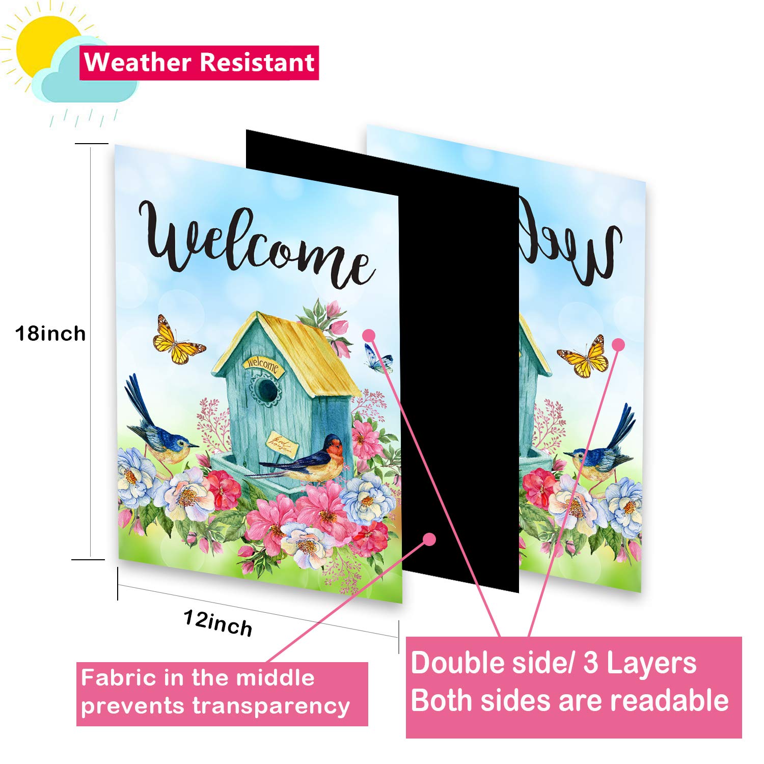 Yileqi Seasonal Garden Flags Set of 12 Double Sided Summer 4th of July Garden Flag, Small Yard Flag for Holiday Outdoor Decorations 12.5x18 Inch, with Free Anti-Wind Clip and Stopper