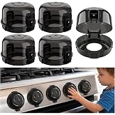 Gas Stove Knob Safety Covers | Oven Lock Baby Proofing - Heat Resistant | Oven Knob Covers For Child Safety, Strong Adhesive, Easy Install, Easy Clean, Gas Lock, Kitchen Baby&amp;Child Proofing, Pet Safe