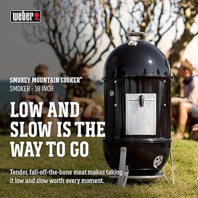 weber smokey mountain cooker smoker 18