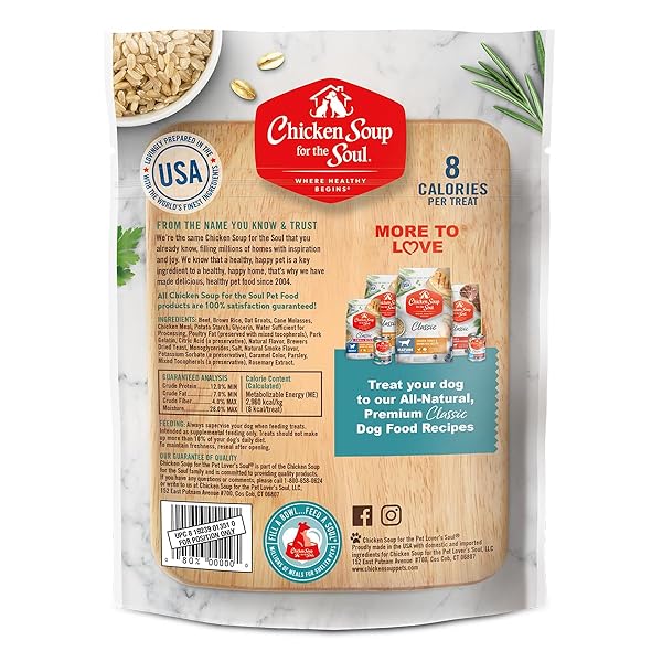 CHICKEN SOUP FOR THE SOUL PET FOOD SAVORY SNACKS DOG TREATS, BEEF, 6 OUNCE BAG | SOY, CORN & WHEAT FREE, NO ARTIFICIAL FLAVORS OR PRESERVATIVES