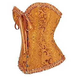 Women's Lace Up Boned Overbust Corset Bustier