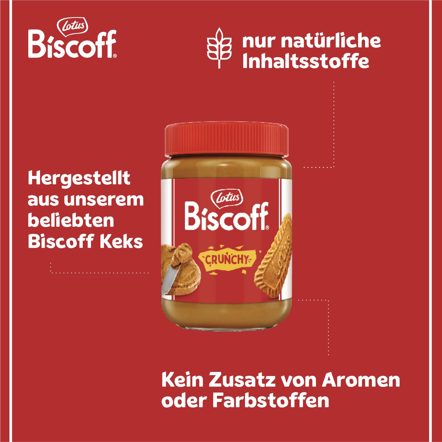 Lotus Biscoff | Süßer Brotaufstrich | Knusprig | Karamellisierter Keksgeschmack | Vegan | Nussfrei | Kein Zusatz von Aromen oder Farbstoffen | PET Glas | 700g 4