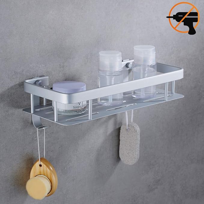 Porte Savon Pour Tringle Douche Bnimtm | INOX | Sans Perçage | Pour Tringles 20-32mm | Rangement Shampoing, Gel Douche